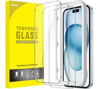 Iphone 15 Plus 6.7 Inch Screen Protector, Tempered Glass Film With Easy Installation Tool, Case Friendly, Hd Transparent, Pack Of 3
