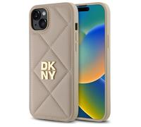 IPhone 15 Plus Case - DKNY Leather Quilted Stack Logo (DKHCP15MPQDSLE) - Noir