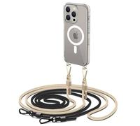 Iphone 15 Pro Coque Transparente Magsafe Tech-Protect Flexair Chain Avec 2 Tours De Cou Amovibles