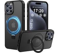 Iphone 15 Pro Magnetic Case For Invisible Stand, Military Protection Against Drops, Anti-Scratch/Fingerprint Translucent Matte For Iphone 15 Pro Case (Black)