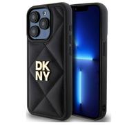 IPhone 15 Pro Max Case - DKNY Leather Quilted Stack Logo (DKHCP15XPQQDSLK) - Noir