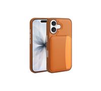 iPhone 16 Case with Card Holder, X-Card, PU Leather Cover Black