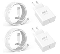 iPhone 17 16 15 Chargeur, 4-Pack [Certifié MFi] 45W USB C Chargeur Rapide et 3M de Câble C to C Charge Secteur Mural Adaptateur Alimentation pour iPhone 17/17 Pro/17 Pro Max/Air/16 15 Pro Max