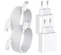 iPhone 17 16 Chargeur, 4-Pack [Certifié Apple MFi] 20W USB C Chargeur Rapide et 2M Cable Charge Secteur Mural Adaptateur Alimentation pour iPhone 17/17 Pro/17 Pro Max/Air/16 15 Pro Max