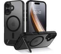 Iphone 17 Magnetic Case, Compatible With Magsafe, [Built-In Invisible Stand] Military Grade Shockproof Cover Translucent Matte Case For Iphone 17 6.3 Inch, Black