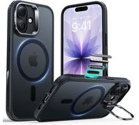 Iphone 2025 Case,Military Grade Drop Protection,Stash Stand,Camera Control Protection,Compatible Magsafe Cloud Series,Frosted Black