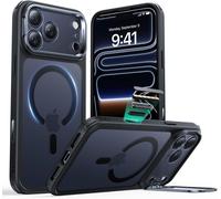 Iphone 2025 Pro Max Case,Military Grade Drop Protection,Stash Stand,Camera Control Protection,Compatible Magsafe Cloud Series,Frosted Black