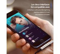 iPhone 3.5 mm Jack to Lightning Adapter Cable (2 in 1) Headphone Charger Accessory Apple MFI Certified for 14 13 12 11 Pro Max 7 8 Plus X Se Xs Xr iPad Air Cable Splitter Car AUX