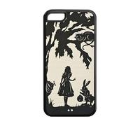 iPhone 5C Case, iPhone 5C Alice in Wonderland cases- TPU Soft Protective Case With Screen Protector for Apple iPhone 5C (Black/white)