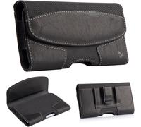 Iphone 7 Plus Leather Etui/ Cover/ Holster/ Ceinture En Cuir Clip Pouch/ Horizontal Pouch Protective Phone Case Pour Apple Iphone 6s Plus/ 6 Plus/ Galaxy S7 Edge/ Note 4/ Note 5 (Black 5.5")