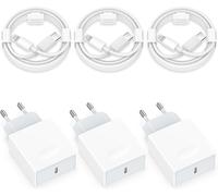 Iphone Charger, 6-Pack Usb C Fast Charger And 2m Cable For Iphone 14 13 12 11 Pro Max Plus Mini Se Xs Xr X 8 7 6, Pad, 20w Usbc Plug Type C Mains Wall Power Adapter