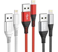 Iphone Charger Cable 2 M/Pack Of 3,Lightning Usb Cable Mfi Certified,Nylon Braided Cord Iphone Wire Iphone 2 M For 14 Pro Max 13 12 11 Xr Xs X 8 7 6 Plus Se