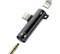 Iphone Jack Adapter (2 In 1) 3.5 Mm Earphone To Lightning Accessory Apple Mfi Certified Headphone Charger Jack Cable For 14 13 12 11 Pro Max 7 8 Plus X Se Xs Xr