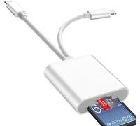 iPhone SD Card Reader, 2 in 1 Lightning to SD Card Reader, iPhone SD Card Adapter, iPhone SD Card Adapter, iPhone SD Card Reader, SD Card Reader for iPhone, iPhone SD Adapter