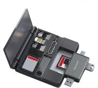 iPhone SD Card Reader, USB SD Card Adapter for Apple Card, SD Card Reader Case for iPhone 15/Pro Max/Pro/Plus/for iPad Pro/MacBook Pro/Air, Samsung Galaxy (7 in 1)