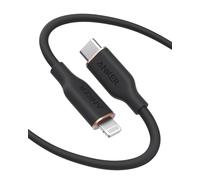 iPhone USB C Cable, PowerLine III Flow USB-C to Lightning PD Cable, Compatible with iPhone 13/13 Pro Max/12/11 Pro/X/XS/XR/8 Plus, AirPods Pro, 180cm, MFi Certified, Silica Gel (Midnight Black)