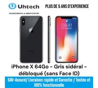 iPhone X 64 Go - Gris sidéral Sans Face ID (Uniquement) Débloqué