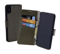 IPHONE X XS Housse Étui Style Livre Portefeuille Coque Khaki-Grün