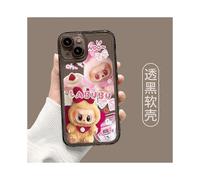 (iPhone XS Max, Pink Laboo 2) Cute rabbit ears labubu iphone16 mobile phone case iPhone15promax all-inclusive 14 shell 13 transparent