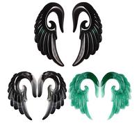 IPINK-Kit d'étirement d'oreille en spirale acrylique avec motif ailes d'ange vintage 3 paires