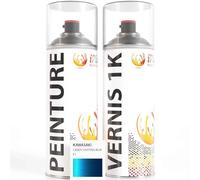 ipixline Kit Retouche Peinture Carénage Moto - Bombe Aérosol Peinture 400 ml, Vernis Brillant 1k 400 ml - Compatible avec Kawasaki - Candy Lighting Blue E1
