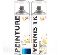 ipixline Kit Retouche Peinture Carénage Moto - Bombe Aérosol Peinture 400 ml, Vernis Brillant 1k 400 ml - Compatible avec Suzuki - Blue SUZ 524
