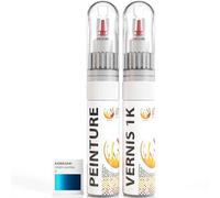 ipixline Kit Retouche Peinture Carénage Moto - Stylo Correcteur Peinture 30 ml, Vernis Brillant 1k 30 ml - Compatible avec Kawasaki - Candy Lighting Blue E1