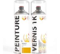ipixline Kit Retouche Peinture Carrosserie Voiture - Bombe Aérosol Peinture Auto 400 ml, Vernis Brillant 1k 400 ml - Compatible avec Renault - Jaune Pop EQJ