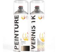 ipixline Kit Retouche Peinture Carrosserie Voiture - Bombe Aérosol Peinture Auto 400 ml, Vernis Brillant 1k 400 ml - Compatible avec Renault - Brun Vison CNM