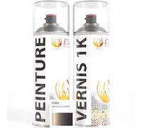ipixline Kit Retouche Peinture Carrosserie Voiture - Bombe Aérosol Peinture Auto 400 ml, Vernis Brillant 1k 400 ml - Compatible avec Ford - Brun Palissandre L