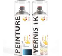 ipixline Kit Retouche Peinture Carrosserie Voiture - Bombe Aérosol Peinture Auto 400 ml, Vernis Brillant 1k 400 ml - Compatible avec Fiat - Blu Panorama 351B