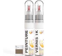 ipixline Kit Retouche Peinture Carrosserie Voiture - Stylo Correcteur Peinture 30 ml, Vernis Brillant 1k 30 ml - Compatible avec Ral - Gris Olive 7002