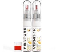 ipixline Kit Retouche Peinture Carrosserie Voiture - Stylo Correcteur Peinture 30 ml, Vernis Brillant 1k 30 ml - Compatible avec Ral - Rouge Signalisation Brillant 3020