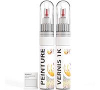 ipixline Kit Retouche Peinture Carrosserie Voiture - Stylo Correcteur Peinture Auto 30 ml, Vernis Brillant 1k 30 ml - Compatible avec Renault - Gris Adamantium BU0894