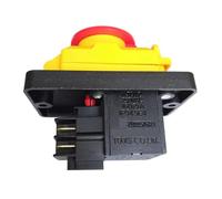 IPKAAAAD Emergency Stop Switch KJD12 Electromagnetic Waterproof Pushbutton Switches for Lathes with Emergency Stop Cover 4Pins 16A