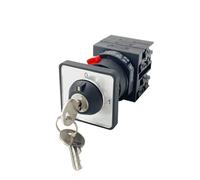 IPKAAAAD Rotary Changeover Cam Switch 20A 2 Position 0-1 On-off Three Phases With Key 690V 20A LW42 YMW42-20YS3/3S