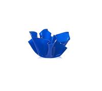 iPLEX - Pot de fleurs de la ligne Drappeggi en plexi-glass bleu plein à la main 13 x 18 x 18 cm, fabriqué en Italie - Ameublement maison bureau
