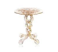 iPLEX - Table basse design arabesque en plexiglas PMMA transparent avec croquis artistique coloré, Dim. 43x36x36 cm Made
