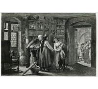 IPLUPJDY Abstraite Tableau Mural Peinture sur Toile Chez le Pharmacien du Village de Kaysersberg une Consultation d'Urgence par Frédéric Théodore Lix Pour les Décorations pour la Maison 60x90cm