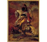 IPLUPJDY Abstraite Tableau Mural Peinture sur Toile Officier de chasseurs à cheval de la charge de la garde impériale Peinture de Théodore Géricault Pour les Décorations pour la Maison 60x90cm