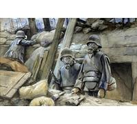 IPLUPJDY Abstraite Tableau Mural Soldats allemands de la Première Guerre mondiale avec armure de tranchée et masque à gaz August par François Flameng Pour les Décorations pour la Maison 60x90cm