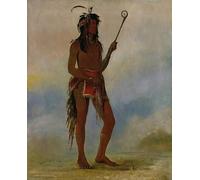 IPLUPJDY Peinture Poster Abstraite Tableau Mural Peinture sur Toile Celui qui se tient des deux côtés un joueur de balle distingué par George Catlin Pour les Décorations pour la Maison 60x90cm