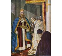 IPLUPJDY Peinture Poster Abstraite Tableau Mural Peinture sur Toile Charlemagne couronné empereur romain le jour de Noël par Tancredi Scarpelli Pour les Décorations pour la Maison 60x90cm