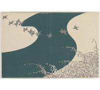 IPLUPJDY Peinture Poster Abstraite Tableau Mural Peinture sur Toile Fleurs d'une rivière des cent mondes en hiver par Kamisaka Sekka Art Mural en Toile Pour les Décorations pour la Maison 60x90cm