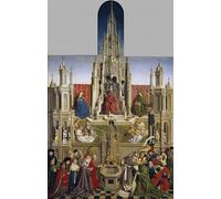 IPLUPJDY Peinture Poster Abstraite Tableau Mural Peinture sur Toile Fontaine de vie de Jan Van Eyck Art Mural en Toile Pour les Décorations pour la Maison 60x90cm