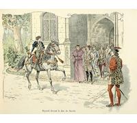 IPLUPJDY Peinture Poster Abstraite Tableau Mural Peinture sur Toile Illustration tirée du livre Histoire du chevalier Bayard de Paul De Semant Pour les Décorations pour la Maison 60x90cm