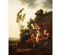 IPLUPJDY Peinture Poster Abstraite Tableau Mural Peinture sur Toile le Colporteur de François Louis Watteau Art Mural en Toile Pour les Décorations pour la Maison 60x90cm