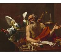 IPLUPJDY Peinture Poster Abstraite Tableau Mural Peinture sur Toile Saint et l'ange de Simon Vouet Art Mural en Toile Pour les Décorations pour la Maison 60x90cm