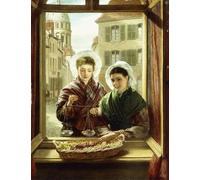 IPLUPJDY Peinture Poster Art Mural en Toile Impression Tableaux A ma fenêtre Boulogne de William Powell Frith Peinture Affiche Pour la Décoration Murale 60x90cm