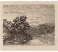 IPLUPJDY Peinture Poster Art Mural en Toile Impression Tableaux Arbres d'Alexandre Calame Peinture Affiche Pour la Décoration Murale 60x90cm